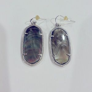 Kendra Scott Silver and Abalone Drop Earrings